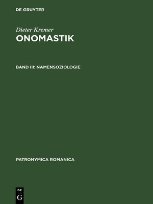 cover image of Namensoziologie